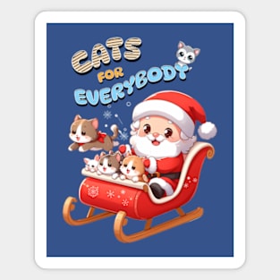 Cats for everybody on Santas sleigh Magnet